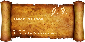Jasch Vilmos névjegykártya